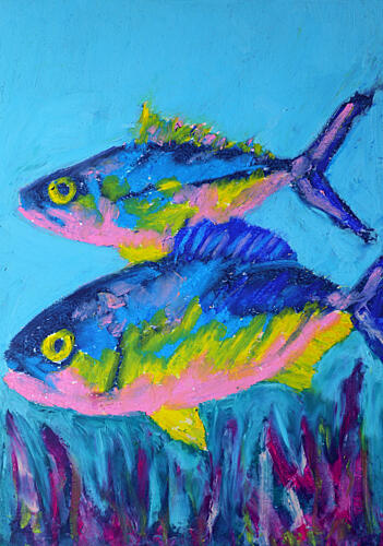 Colorful Ocean Duo Impressionniste reproduction