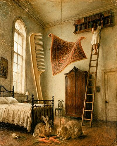 Whimsical Bedroom Dream Art Print by Katie Towers
