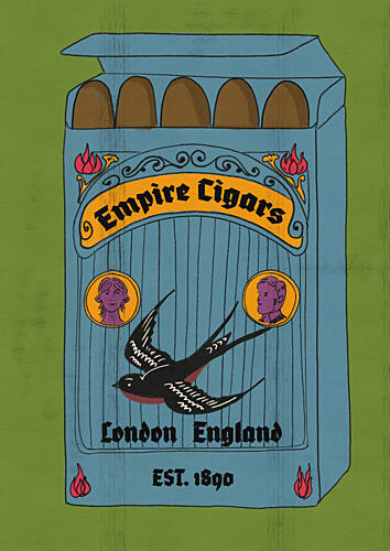 Vintage London Cigar Box Art Print by Nicholas