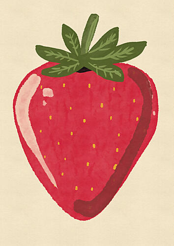 Sweet Red Strawberry Art déco reproduction