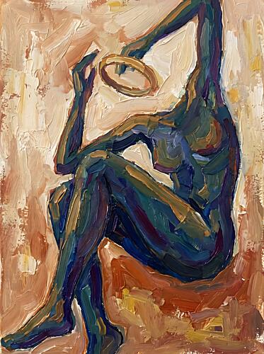 Woman with Halo Art Print by Hugo