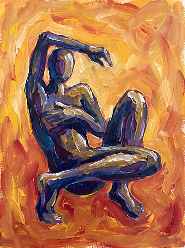 Dynamic Abstract Pose Art Print by Hugo