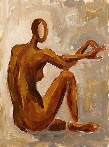 Contemplative Nude Figure Art Print by Hugo