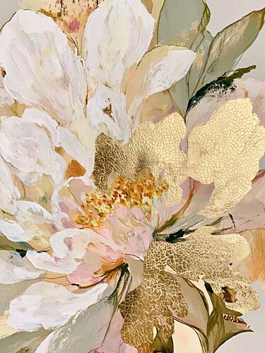 Golden Abstract Bloom Gold Print