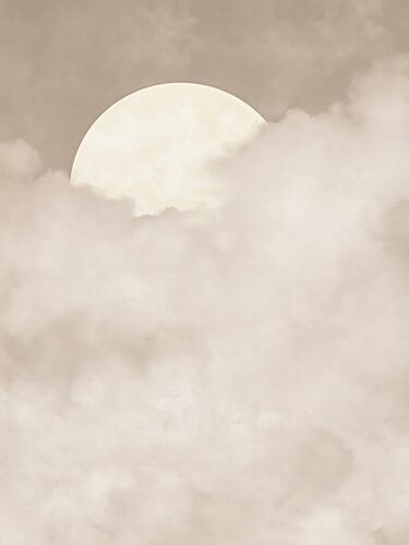 Soft Moon Above Clouds Art Print