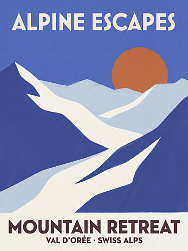 Alpine Mountain Retreat Art Print