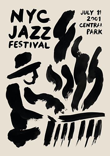Abstract Jazz Musician Art Print