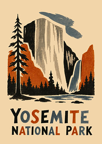 Yosemite Valley Falls Art Print