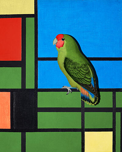 Colorful Geometric Parrot Art Print