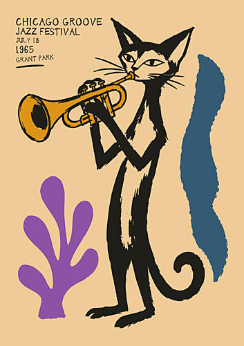 Cool Cat Jazz Trumpeter Art Print