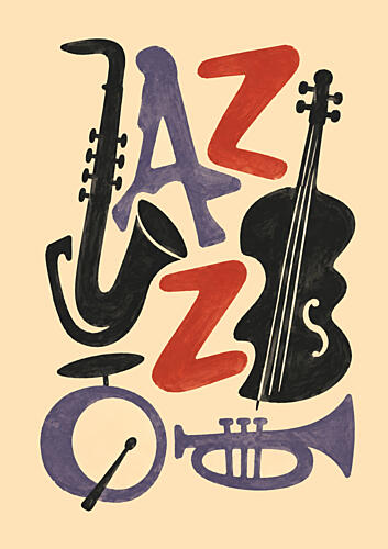 Vibrant Jazz Instruments Art Print