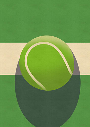 Green Court Tennis Ball Art Print