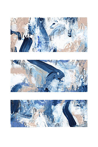 Modern Blue Brushstrokes Art Print by Uplusmestudio