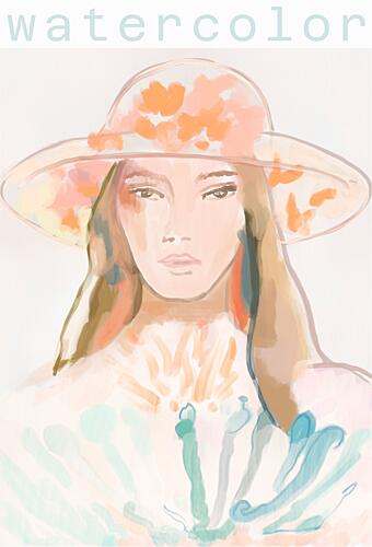 Pastel Floral Woman Art Print