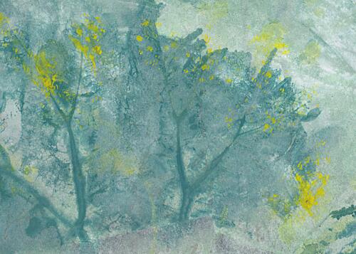 Misty Forest Glow Art Print