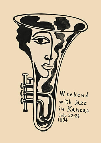 Surreal Jazz Portrait Art Print