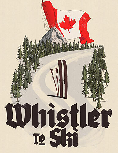 Whistler Mountain Ski Flag Art Print