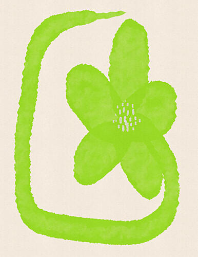 Green Abstract Bloom Art Print