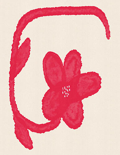 Red Abstract Bloom Art Print