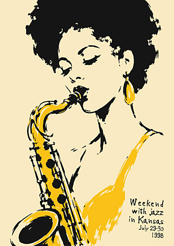 Soulful Jazz Woman Art Print