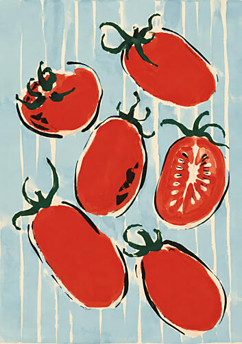 Vibrant Red Tomatoes Pop art reproduction