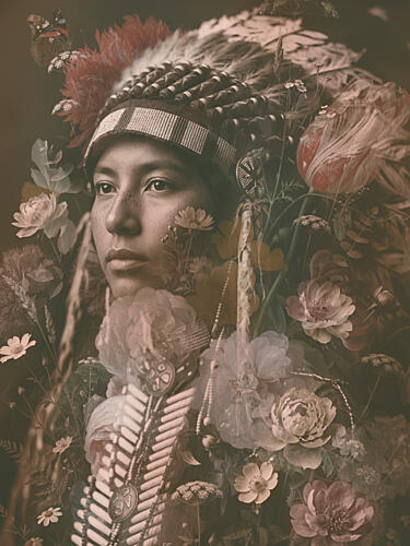 Native Spirit Bloom Art Print by Sander van Laar