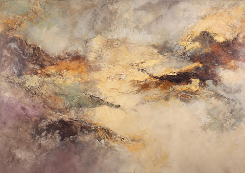 Abstract Golden Cloudscape Gold Print