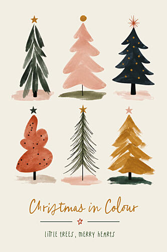 Christmas Trees in Color Art Print