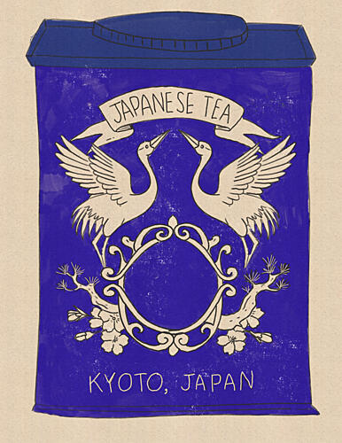 Japanese Tea Cranes Art Print