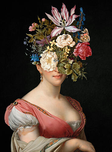 Elegant Floral Portrait Art Print
