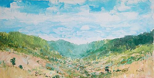 Lush Valley Landscape Art Print