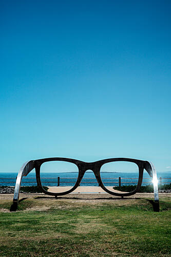 Giant Glasses Ocean View Art Print