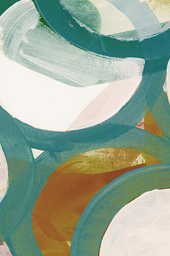 Abstract Teal Curves Art Print by Cartissi