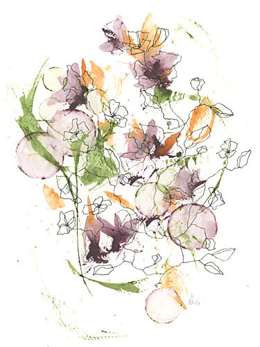 Abstract Watercolor Flowers Art Print
