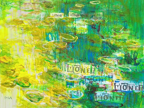 Abstract Money Lily Pond Art Print