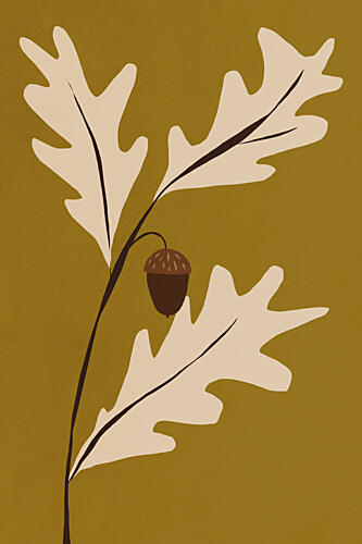 Golden Oak Acorn Art Print
