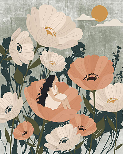 Woman Among Poppies Art Print