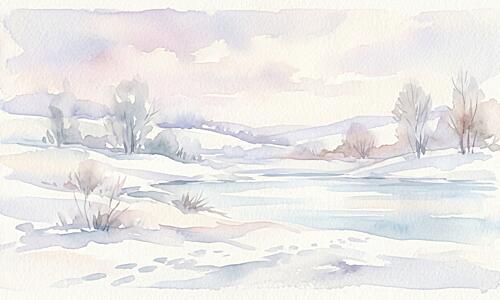 Serene Winter Landscape Art Print