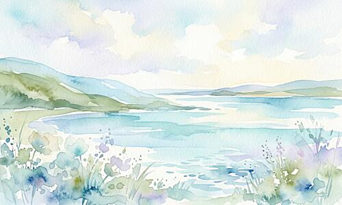 Dreamy Bay View Art Print