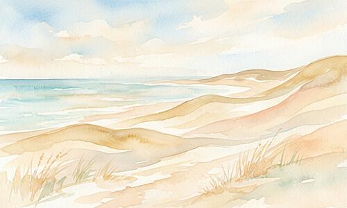 Serene Beach Landscape Art Print