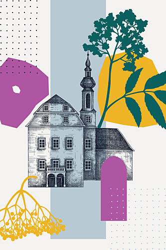 Historic Building Collage Art Print