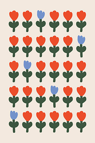 Sweet Tulip Pattern Art Print