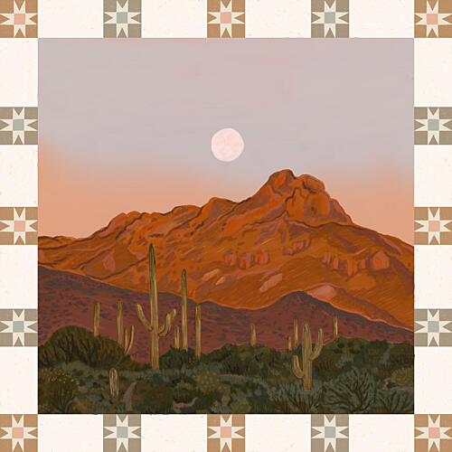 Southwest Desert Moon Art Print by Sophia Holgate