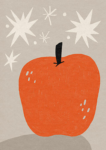 Sparkling Orange Apple Art Print by Sophia Holgate