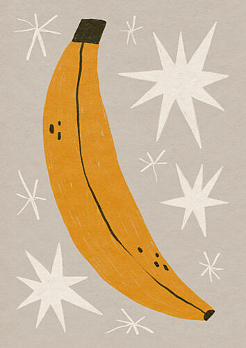 Sparkling Banana Stars Art Print by Sophia Holgate