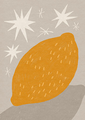 Sparkling Yellow Lemon Art Print by Sophia Holgate