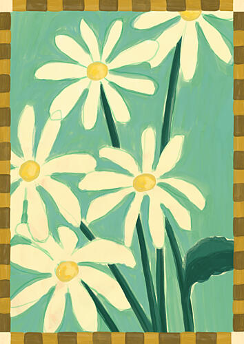 Cheerful Painted Daisies Art Print by Sophia Holgate