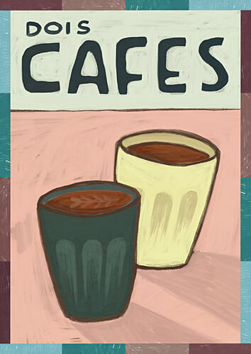 Dois Cafes Art Print by Sophia Holgate