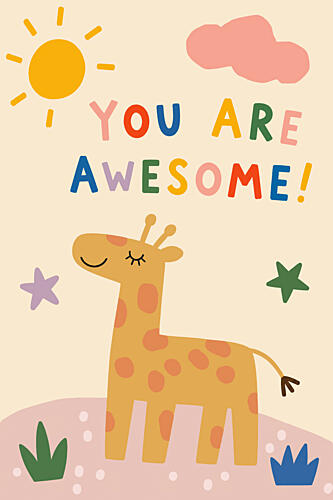 You Are Awesome Giraffe Art Print