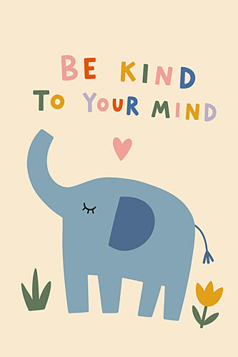 Blue Elephant Kindness Art Print